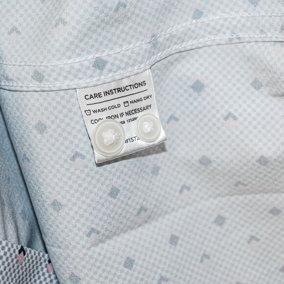 MIZZEN + MAIN Men's Trim fit Button up Shirt gray geo print size Large - Picture 6 of 6